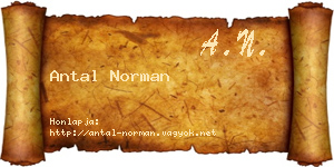 Antal Norman névjegykártya